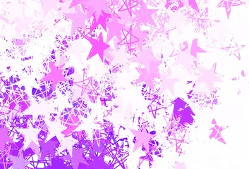 Light Purple, Pink vector layout with bright stars.