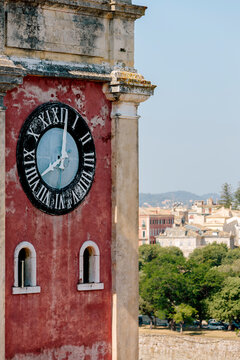 Bell tower set in the old fort overlooking Corfu old town