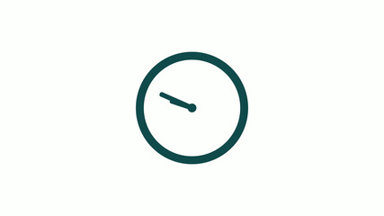 New cyan dark circle 12 hours counting down clock icon without trick,clock icon on white background