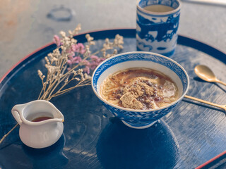 Coffee in the blue cup