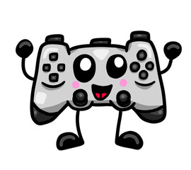 Stylized Adorable Happy Game Controller Emoticon