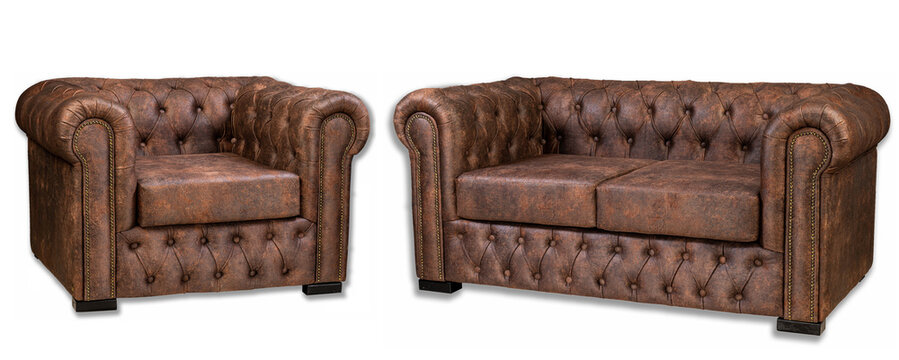 folding sofa and armchairs, soft and different colors on a white background isolated