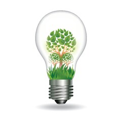 Light bulb with trees