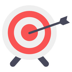 
Arrow hitting on board, archery game in modern flat style 
