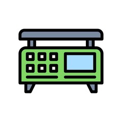 supper market or online shopping related weight scale with buttons vector with editable stroke,