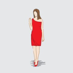 Fashion model in dress