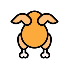 supper market or online shopping related chicken piece with wings and bones vector with editable stroke