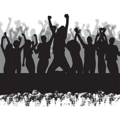 Silhouette of people cheering