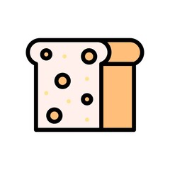 supper market or online shopping related bread with circles vector with editable stroke,