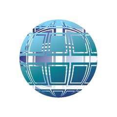 Globe logo element with geometrical design
