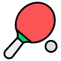 
Table tennis icon in flat design.
