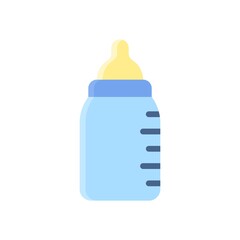 supper market or online shopping related baby milk bottle with scale vector in flat style,