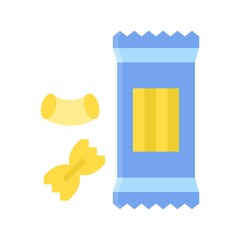 Fototapeta premium supper market or online shopping related pasta packet with pasta piece vector in flat style,