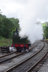 Fototapeta na wymiar Getting up steam on a heritage line