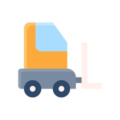 supper market or online shopping related delivery van with slides vector in flat style,