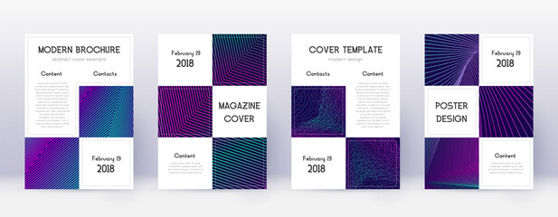 Fototapeta na wymiar Business brochure design template set. Neon abstra
