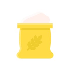 supper market or online shopping related wheat sack with wheat seeds vector in flat style,
