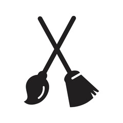 broomstick and cleaning mop