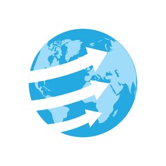 Naklejka premium earth globe with arrows concept