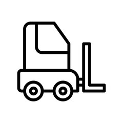 supper market or online shopping related delivery van with slides vector in lineal style,