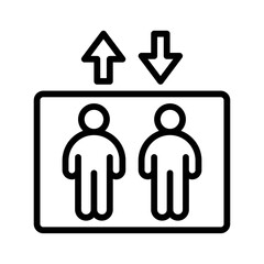 supper market or online shopping related characters with enter and exit sign board with arrows vector in lineal style,