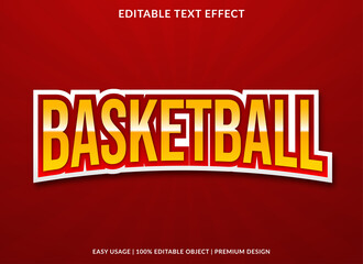 basketball text effect template with bold and sans style use for logo and business brand