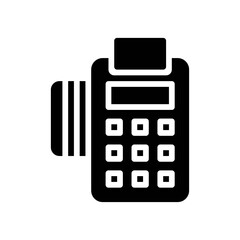 supper market or online shopping related bill machine with credit card and bill vector in solid design,