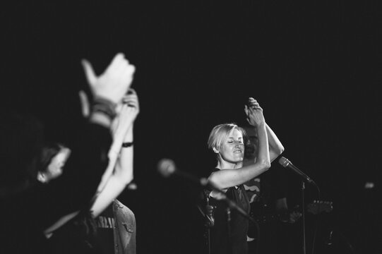 Rock band performing on stage