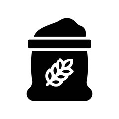 supper market or online shopping related wheat sack with wheat seeds vector in solid design,