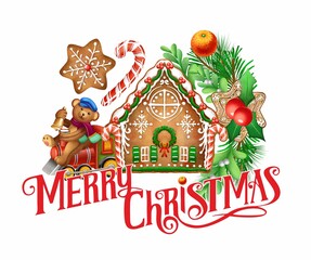 Raster Christmas illustration. Symbol of the year 2021. Cartoon bulls. New year's animals. Funny bulls in Christmas sweaters with gifts. Christmas card. Holiday compositions. Decorative element.