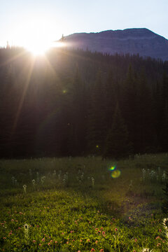 View of a mountain sunset