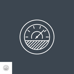 Efficiency Related Vector Thin Line Icon. Isolated on Black Background. Editable Stroke. Vector Illustration.