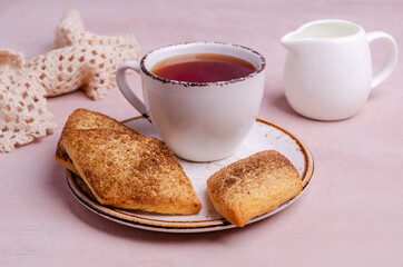 Traditional shortbread cookies with cinnamon