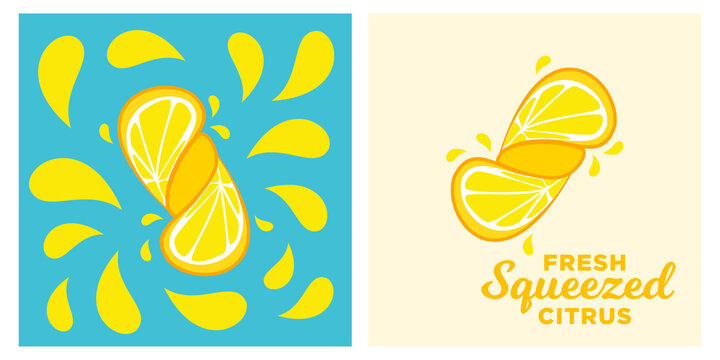 Fresh squeezed citrus lemon peel slice logo