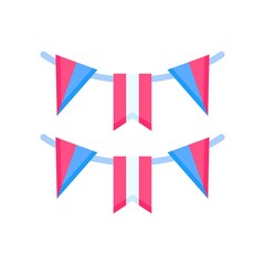 Obraz premium 4th of july related united state decoration banners or street banners with strips vectors in flat style,