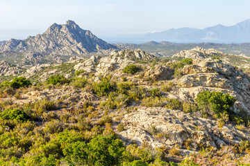 Mountains in the north of Corsica, France