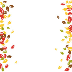 Falling autumn leaves. Red, yellow, green, brown c