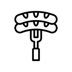 4th of july related united state hot dog with fork vectors in lineal style,