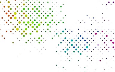 Light Multicolor, Rainbow vector background with bubbles. Beautiful colored illustration with blurred circles in nature style. Template for your brand book.