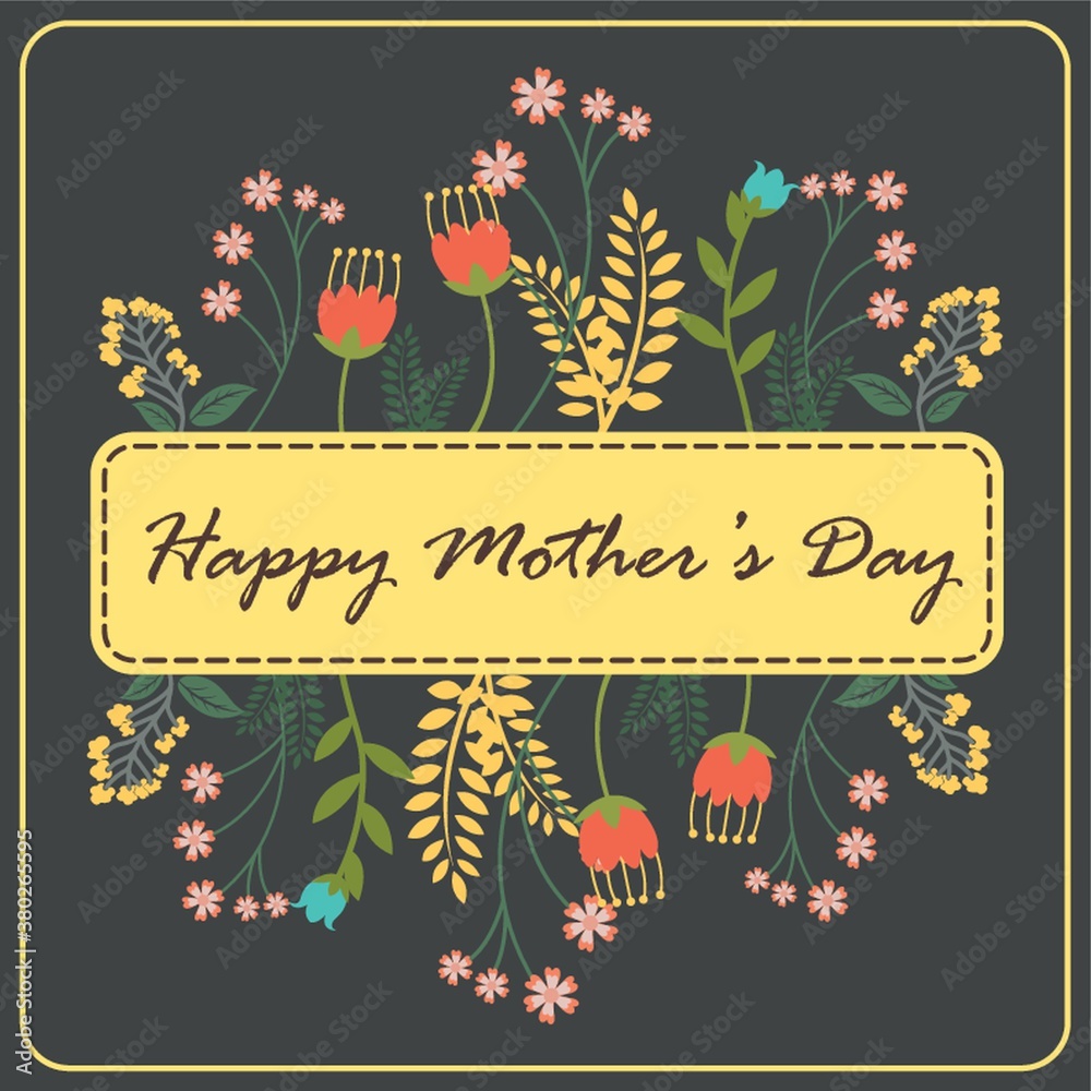 Poster floral happy mothers day wishes