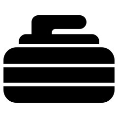 
Curling rock, outdoor sports in editable style 
