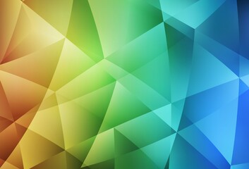 Light Blue, Yellow vector gradient triangles template.