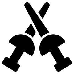 
Fencing icon, cross swords vector design 
