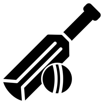
Bat and ball depicting cricket icon design
