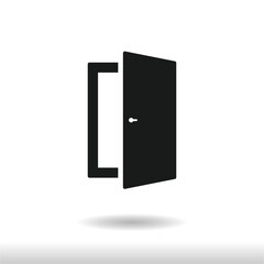 Door icon vector . Open Door sign