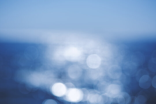 Photo blur bokeh blue sea