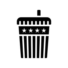 4th of july related united state flag style coffee cup with strips and stars vectors in solid design,