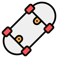 
Equipment of snow skating in flat icon, skateboard vector 
