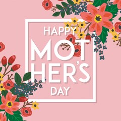Obraz premium floral happy mothers day wishes