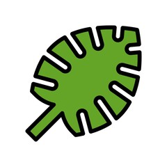 Hawaii icon related hawaii beach leaf with root vector with editable stroke,